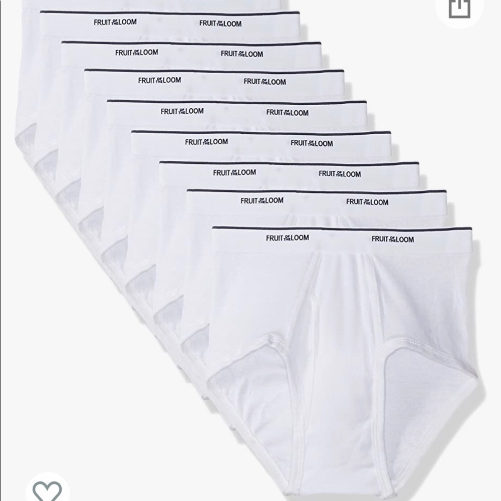 Men’s 9pk White Fruit of the Loom Tag Free Cotton Brief